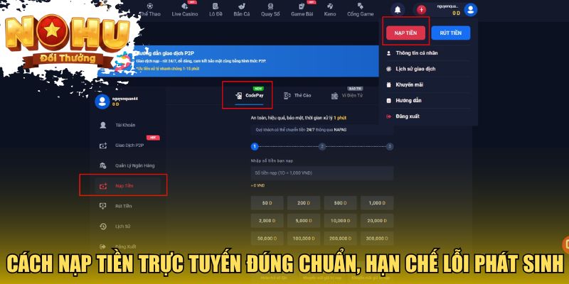 Cách nạp tiền trực tuyến đúng chuẩn, hạn chế lỗi phát sinh